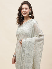 Resham Jaal Embroidery Georgette Saree