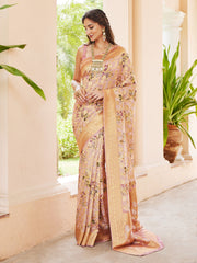 Digital Floral Printed Handloom Saree