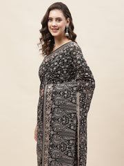Resham Jaal Embroidery Georgette Saree