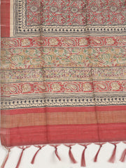 Embroidered Tussar Unstitched Suit With Dupatta