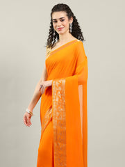Zari Border Chiffon Woven Saree
