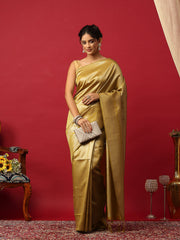 Woven Design Art Silk Lime Green Saree