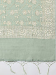 Woven Design Chanderi Unstitched Suit With Pant & Dupatta