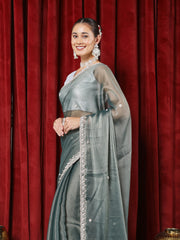 Hand Embroidered Tissue Saree