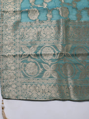 Embroidered Chanderi Unstitched Suit With Dupatta