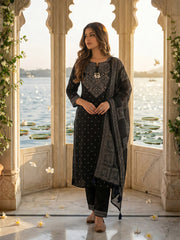 Embroidered Cotton Kurta With Pant