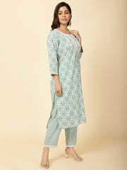 Printed Cotton Kurta Set