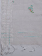 Neck Embroidered Cotton Blend Unstitched Suit With Dupatta