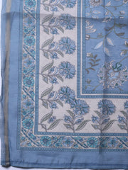 Printed Chanderi Unstitched Suit With Pant & Dupatta