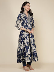 Printed Cotton Blend Kurta With Pants & Dupatta
