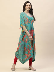 Printed Crepe Kaftan Kurta