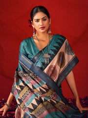 Digital Printed Art Silk Saree