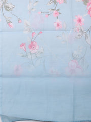 Embroidered Chanderi Unstitched Kurta With Pant & Dupatta