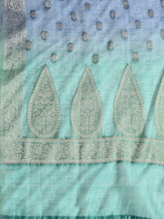 Neck Embroidered Chanderi Unstitched Suit With Dupatta