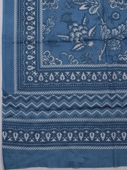 Patch Neck Cotton Blend Unstitched Suit With Dupatta