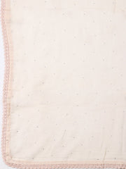Embellished Cotton Blend Unstitched Suit With Pant & Dupatta