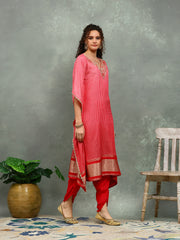Neck Embroidered Art Silk Kurta With pants
