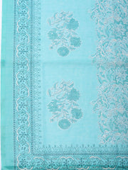 Embroidered Cotton Blend Unstitched Suit With Pant & Dupatta