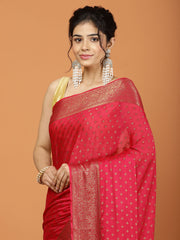 Zari Border Woven Chiffon Saree