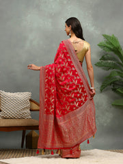 Stone Work Satin Embroidery Saree