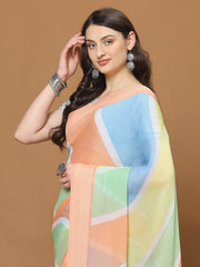 Floral Printed Chiffon Woven Saree