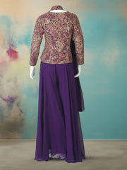 Embroidered Georgette Kurta With Pant & Dupatta