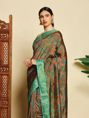 Floral Printed Art Silk Saree
