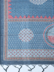 Embroidered Chanderi Unstitched Suit With Pant & Dupatta