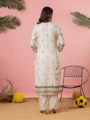 Printed Cotton Blend Kurta With Pant & Dupatta