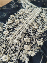 Embroidered Cotton Blend Unstitched Suit With Pant & Dupatta