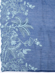 Embroidered Chanderi Unstitched Suit With Dupatta