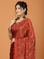 Digital Printed Crepe Woven Saree