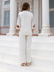 Embroidered Cotton Shirt With Pants