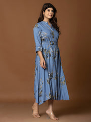 Printed Cotton Blend Dress