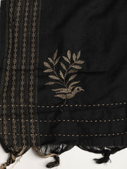 Neck Embroidered Cotton Blend Unstitched Suit With Dupatta