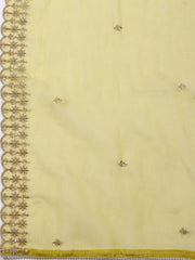 Neck Embroidered Chanderi Unstitched Suit With Dupatta