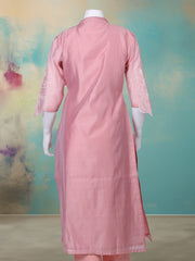 Embroidered Chanderi Kurta With Pant & Dupatta