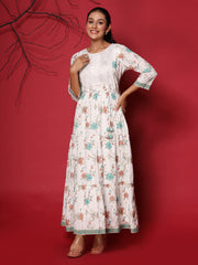 Printed Cotton Blend Dress