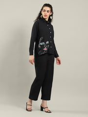 Printed Cotton Blend Kurta With Pants