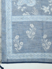 Printed Cotton Blend Unstitched Suit With Pant Dupatta