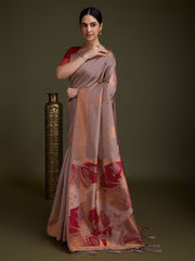 Woven Design Art Silk Onion Pink Saree