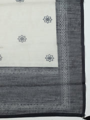 Embroidered Linen Blend Unstitched Suit With Pant Dupatta