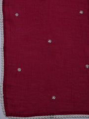 Neck Embroidered Cotton Blend Unstitched Suit With Dupatta