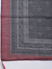 Printed Chanderi Unstitched Suit With Dupatta