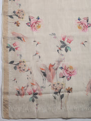 Printed, Linen Blend Unstitched Suit With Pant & Dupatta