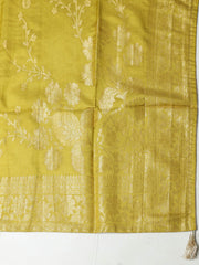 Embroidered Chanderi Sea Green Unstitched Suit With Pant & Dupatta