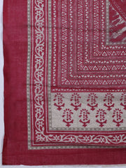 Patch Neck Cotton Blend Unstitched Suit With Dupatta