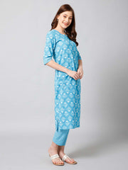 Printed Cotton Kurta Set