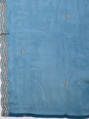 Neck Embroidered Cotton Blend Unstitched Suit With Dupatta