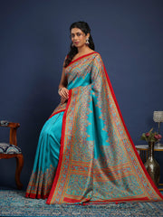 Digital Printed Art Silk Unstitched Suit With Pant & Dupatta